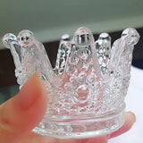 Glass Crown Candlestick & Beauty Egg Tray Jewelry Storage Box