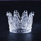 Glass Crown Candlestick & Beauty Egg Tray Jewelry Storage Box