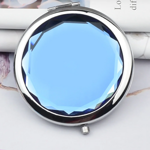 Crystal Makeup Mirror 70mm Round Compact Mirror for Women