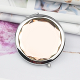 Crystal Metal Makeup Mirror 70mm Compact Round Girl's Women Cosmetic