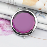 Crystal Metal Makeup Mirror 70mm Compact Round Girl's Women Cosmetic