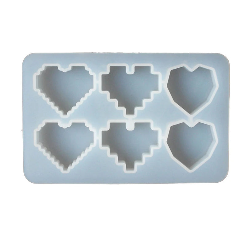 Crystal Silicone Epoxy Mould Pixel Love Shape Resin Mold DIY Jewelry Craft