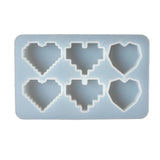 Crystal Silicone Epoxy Mould Pixel Love Shape Resin Mold DIY Jewelry Craft