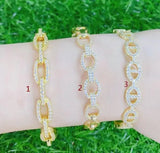 Crystal Zircon Enamel Bangle for Women Adjustable Open Cuff Bangles