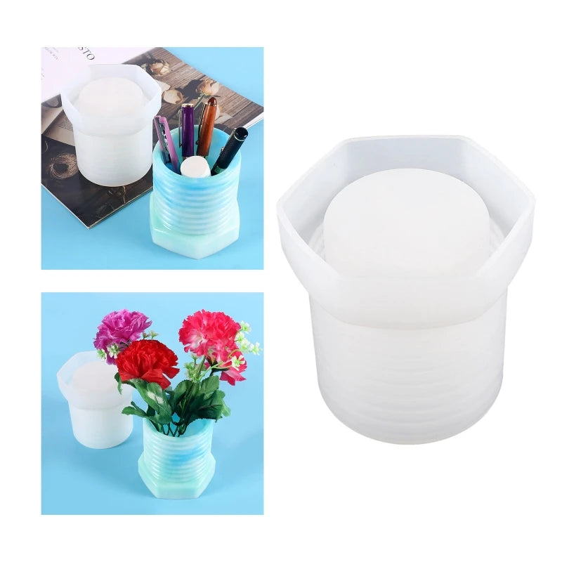 Resin Silicone Mold for Cup Vase Pen Holder Makeup Brush Organizer