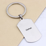 Dog Tag Keychain DIY Text Letter Name Keyring Lover Couples Bag Car Jewelry