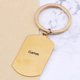 Dog Tag Keychain DIY Text Letter Name Keyring Lover Couples Bag Car Jewelry