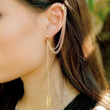 Leaf Tassel Earrings For Women Gift Pendientes Ear Cuff