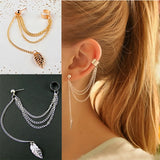 Leaf Tassel Earrings For Women Gift Pendientes Ear Cuff