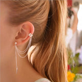 Leaf Tassel Earrings For Women Gift Pendientes Ear Cuff