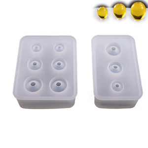 Egg Silicone Mold Oval Ball Beads with Hole Epoxy Resin Mould