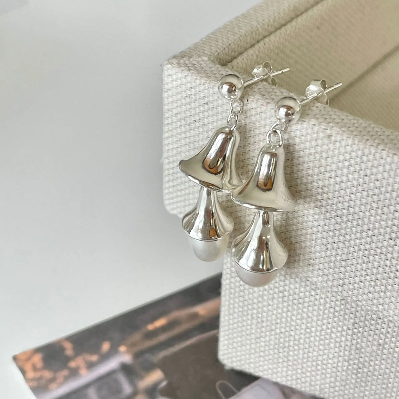 European 925 Silver Sterling Alien Pearl Earrings For Women
