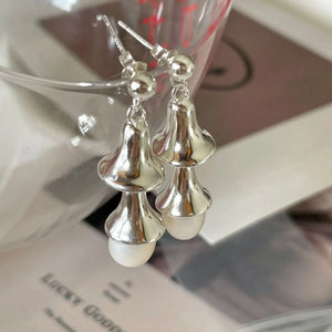 European 925 Silver Sterling Alien Pearl Earrings For Women