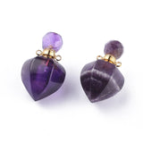 Faceted Stone Perfume Bottle Pendant Essential Oil Diffuser Charm DIY Necklace