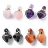 Faceted Stone Perfume Bottle Pendant Essential Oil Diffuser Charm DIY Necklace