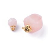 Faceted Stone Perfume Bottle Pendant Essential Oil Diffuser Charm DIY Necklace