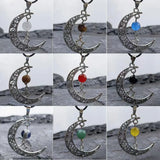 Moon Bead Stone Pendant Necklace Quartz Crystals Jewelry