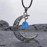 Moon Bead Stone Pendant Necklace Quartz Crystals Jewelry