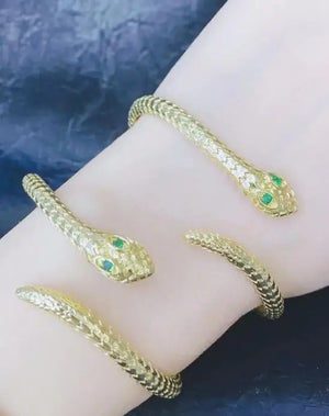 CZ Snake Charm Bracelet for Women Adjustable Bangle