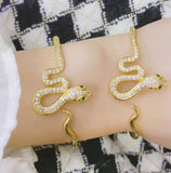 Snake Charm Bracelet for Women Cubic Zirconia Adjustable Bangle