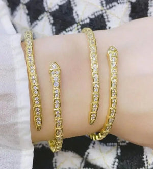 Snake Charm Bracelet For Women Cubic Zirconia Adjustable