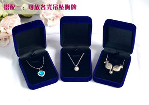 Wedding Velvet Pendant Box Jewelry Display Necklace Box Case