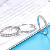2mm Zircon Tibetan Silver Ring for Women