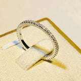 2mm Zircon Tibetan Silver Ring for Women