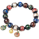 Grey Glaze Multicolor Swallowing Beast Couple Bracelet