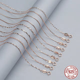 925 Silver Singapore Chain Necklace for Woman 40+5/40/45cm