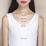 925 Silver Singapore Chain Necklace for Woman 40+5/40/45cm