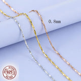 925 Silver Singapore Chain Necklace for Woman 40+5/40/45cm