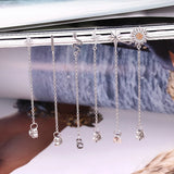 925 Sterling Silver Lightning/Snake Chain Tassel Earrings