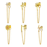 925 Sterling Silver Lightning/Snake Chain Tassel Earrings
