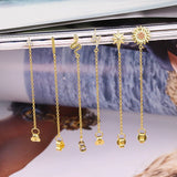 925 Sterling Silver Lightning/Snake Chain Tassel Earrings