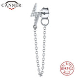 925 Sterling Silver Lightning/Snake Chain Tassel Earrings