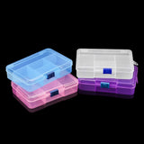 5 Grids Necklace Earring Case Organizer Plastic Jewelry Storage