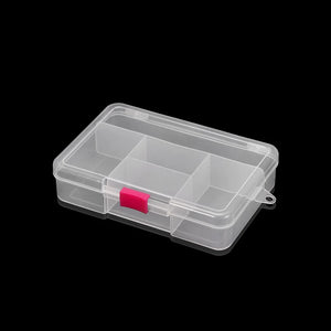 5 Grids Necklace Earring Case Organizer Plastic Jewelry Storage