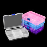 5 Grids Necklace Earring Case Organizer Plastic Jewelry Storage