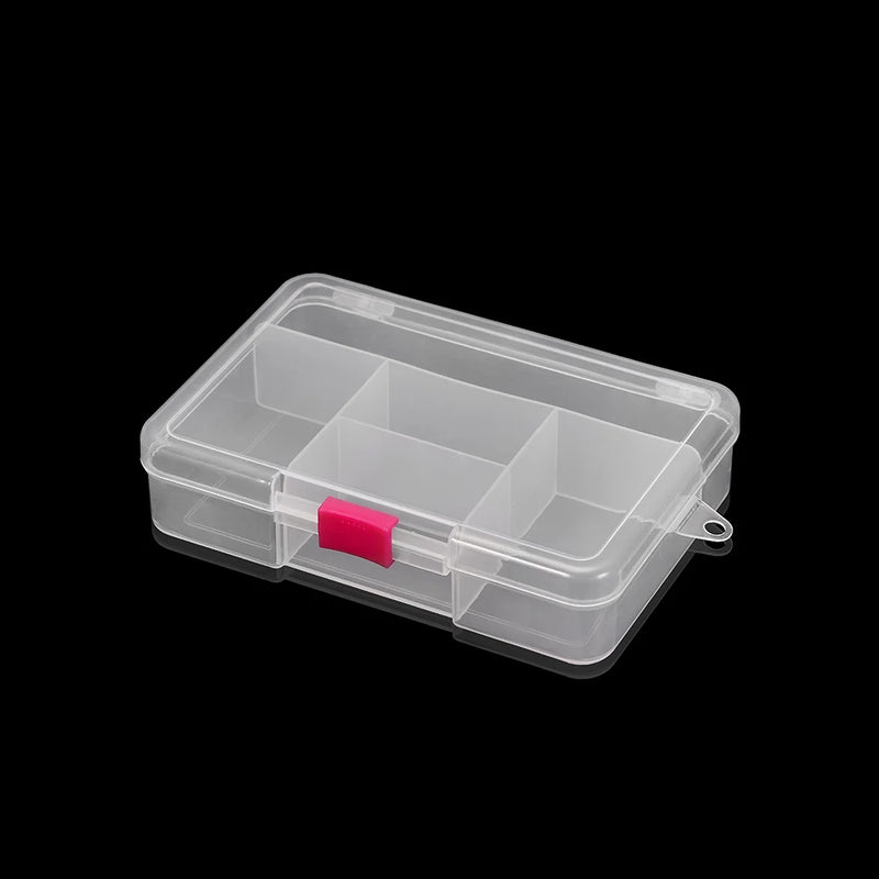 5 Grids Necklace Earring Case Organizer Plastic Jewelry Storage