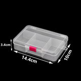 5 Grids Necklace Earring Case Organizer Plastic Jewelry Storage