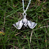 Hanging Bat Necklace Realistic Animal Pendant Spirit Totem