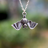 Hanging Bat Necklace Realistic Animal Pendant Spirit Totem