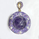 Polymer clay Inlay Stone Pearl Rhinestone Charms Pendant DIY Jewelry Making