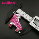 High 3D Rhinestone Crystal Roller Skate Pendant