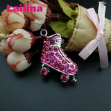 High 3D Rhinestone Crystal Roller Skate Pendant