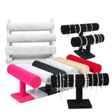 Vintage PU Leather Watch T-Bar Organizer Stand Holder