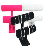 Vintage PU Leather Watch T-Bar Organizer Stand Holder