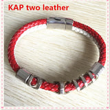 High Red Leather KAP Magnetic Bracelet Women Sorority Fraternity Bangle