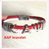 High Red Leather KAP Magnetic Bracelet Women Sorority Fraternity Bangle